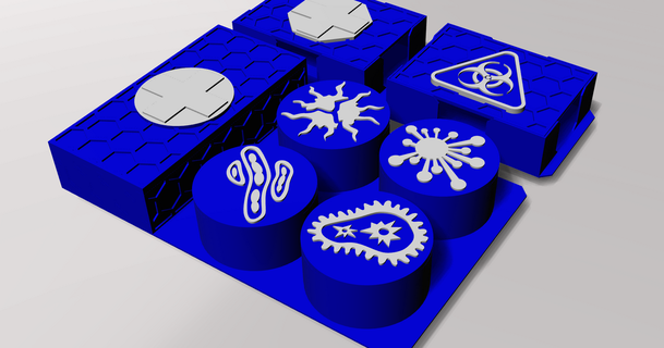 pandemia tablero juego organizador roboticidio descargar gratis stl modelo imprimiblescom 3d modelos juguetes juegos mesa 3d print model - Mito3D
