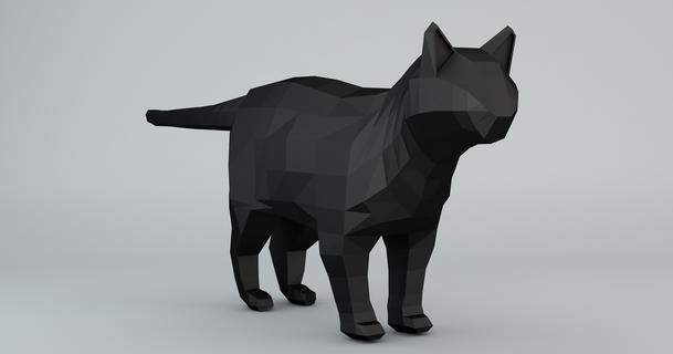 düşük poli kedi inmek indir Bedava stl model printablescom 3d modeller Sanat tasarım heykeller 3d print model - Mito3D