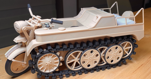sdkfz2 Kettenkrad nkitani descargar gratis stl modelo imprimiblescom 3d modelos juguetes juegos vehiculos construccion alemán militar escala 3d print model - Mito3D