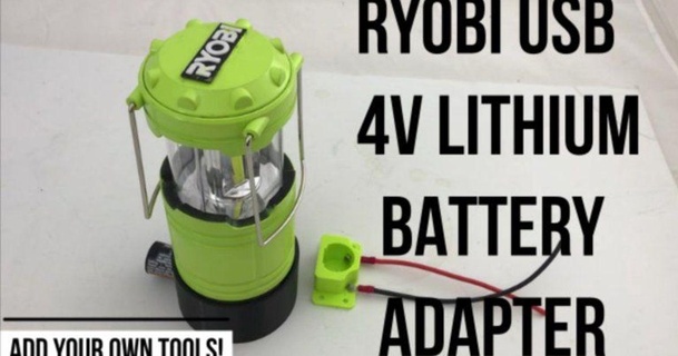ryobi USB litio 4v batteria adattatore pop up lanterna simple3d Scarica gratuito stl modello printablescom 3d Modelli passatempo creatori elettronica guidato luce led 3d print model - Mito3D