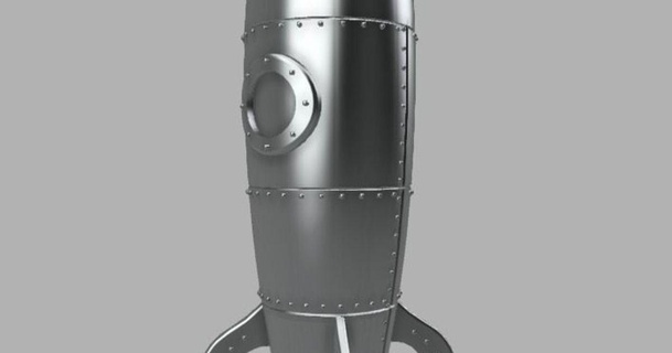 retro rocket laserbee download free stl model printablescom 3d models art & design designs 3d print model - Mito3D