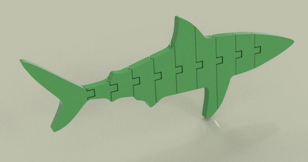 flexi articulado Tubarão ondas ar ted baixar livre stl modelo printablescom 3d modelos mundo varreduras animais tubarão figura articulada fusion360 3d print model - Mito3D