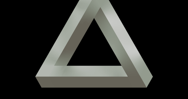 penrose triangle figure tato 713 download free stl model printablescom 3d models art & design designs antichamber antichamberlogo escher ilusionoptica impossibleobject 3d print model - Mito3D