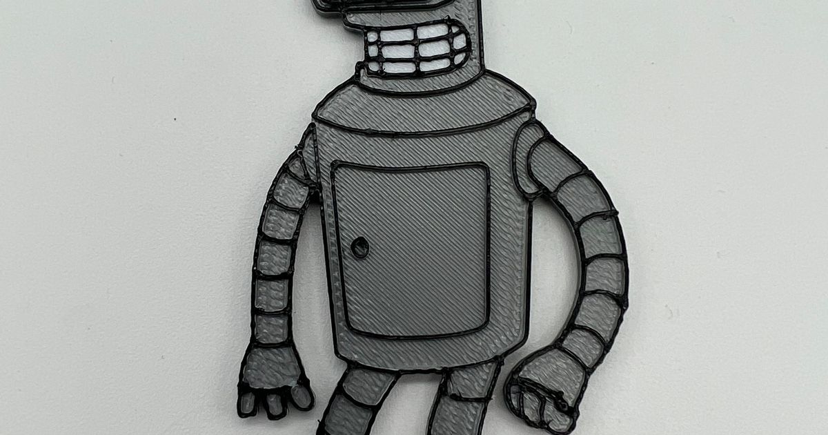 bender ar3dprints download free stl model printablescom 3d models art & design 2d plates logos futurama futuramabender futuramarobot tv 3D print model - Mito3D