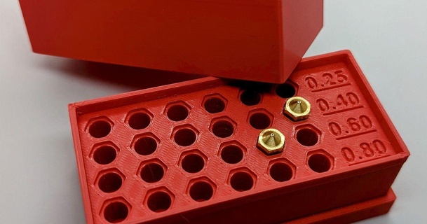 einfach Lego Backstein Stil stapelbar Düse Extruder Box rt3d download frei stl Modell Printablescom 3d Modelle Drucker Zubehör Legobrick Düsenkasten Düsenhalter Stallungen 3d print model - Mito3D