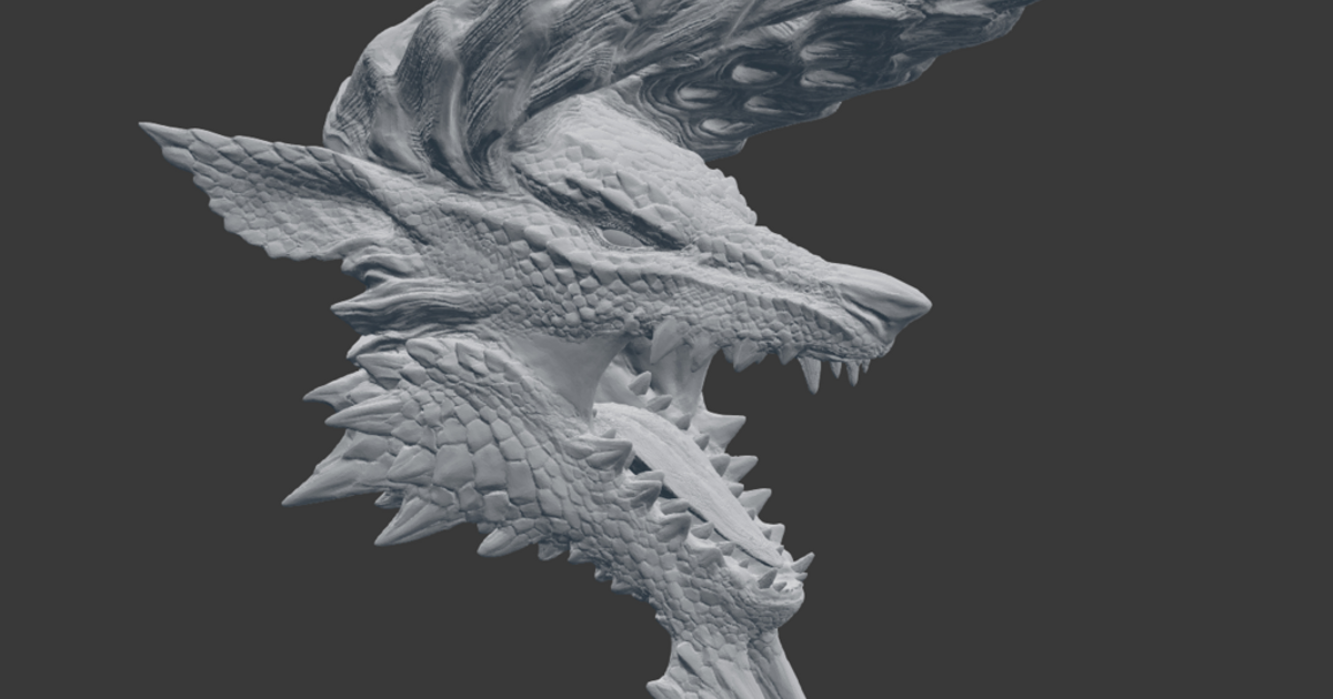 mhw zinogre cabeza hd pittrbm descargar gratis stl modelo imprimiblescom 3d modelos juguetes juegos acción cifras estatuas bestia monstruo cazador monstruos 3D print model - Mito3D