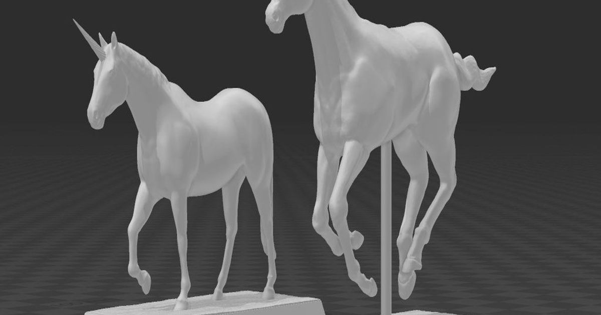 unicornios 28mm miniaturas code2 descargar gratis stl modelo imprimiblescom 3d modelos juguetes juegos tablero miniatura miniature28mm unicornio 3D print model - Mito3D