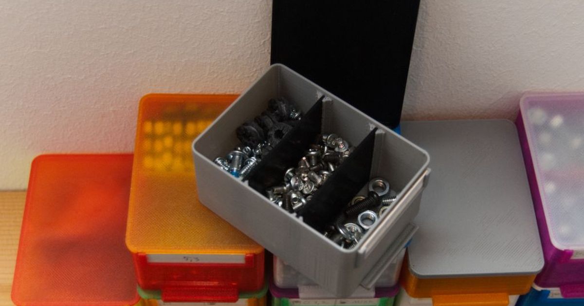 kutuları üstesinden gelmek etiket ayırıcılar kapak piksel indir Bedava stl model printablescom 3d modeller hobi yapımcılar araçlar Kutu saklama kutusu araç 3D print model - Mito3D