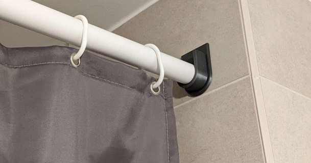 wall holder 28mm shower curtain rod fly3rman download free stl model printablescom 3d models household bathroom 3d print model - Mito3D