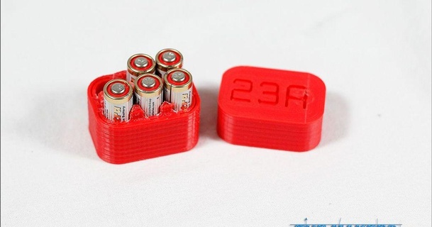 6x 23a 12v batería caso funda banco descargar gratis stl modelo imprimiblescom 3d modelos pasatiempo hacedores electrónica caja soporte 3d print model - Mito3D