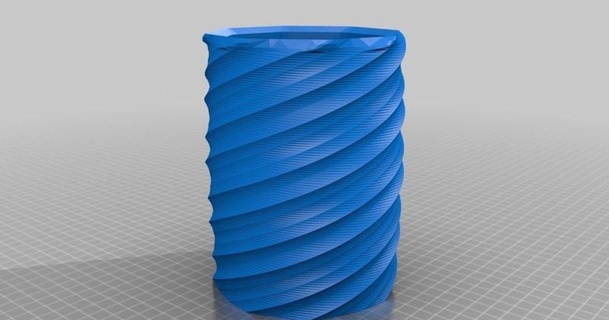 spiral pencil cup sjogerst download free stl model printablescom 3d models household house equipment 3d print model - Mito3D