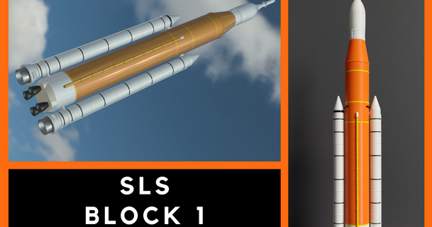 sls Block 1 multi Teile 200 download frei stl Modell Printablescom 3d Modelle Lernen Physik Astronomie Artemis Mond mehrteilig NASA Rakete 3d print model - Mito3D