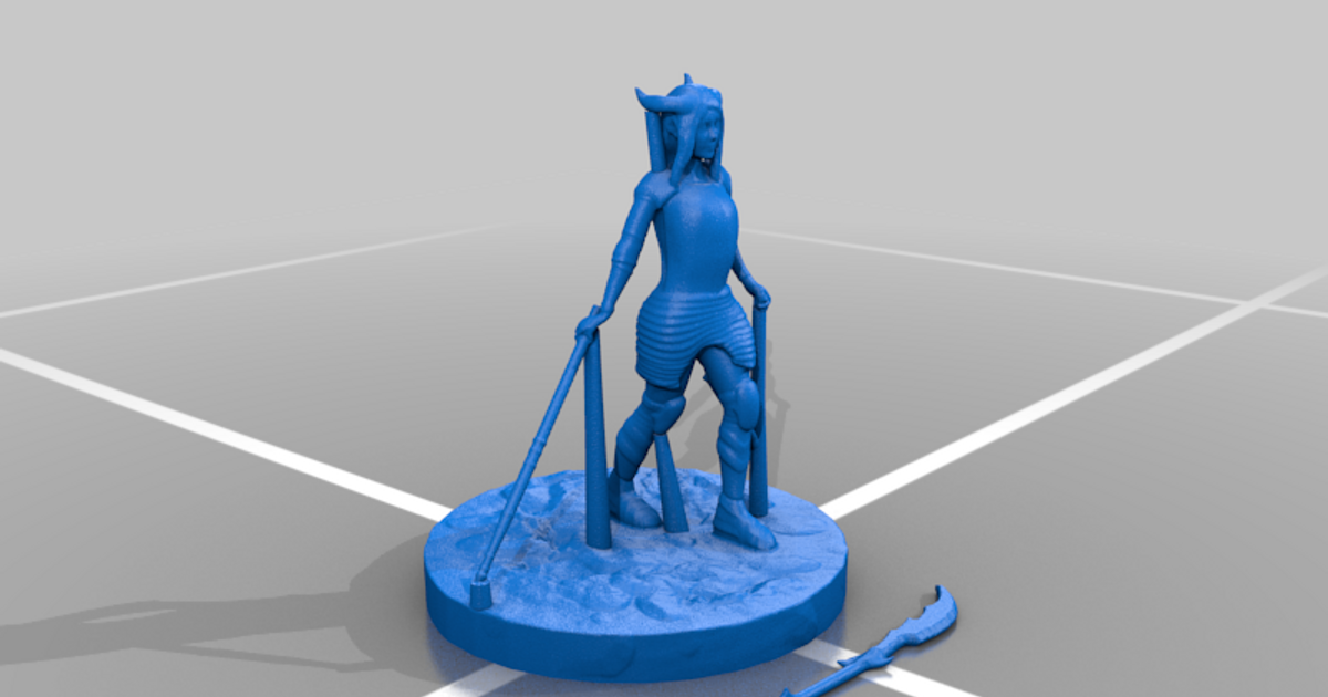 maisie Tiefling paladino Ethan kohlbacher baixar livre stl modelo printablescom 3d modelos brinquedos jogos rpg figuras 3D print model - Mito3D