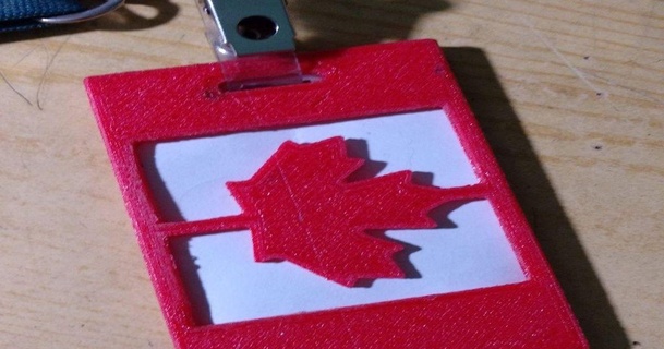 Canada drapeau Sécurité badge titulaire soutien cpériode Télécharger libre stl modèle imprimablescom 3d modèles mode accessoires 3d print model - Mito3D