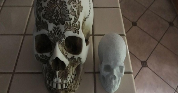 artistic skull tobycwood download free stl model printablescom 3d models art & design sculptures 3d print model - Mito3D