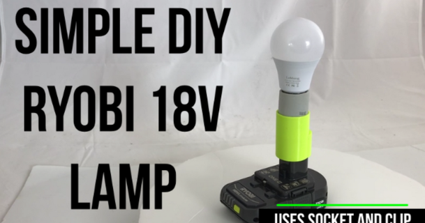 ryobi 18v led lamp simple3d download free stl model printablescom 3d models hobby & makers electronics ledlight ryobi18v 3d print model - Mito3D
