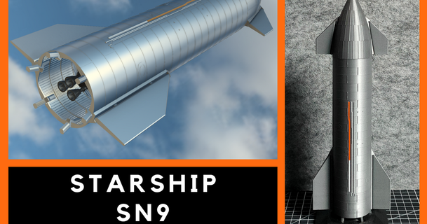 starship sn9 multi parts 1 200 kmobrain download free stl model printablescom 3d models learning physics & astronomy elonmusk fusee moon musk rocket 3d print model - Mito3D