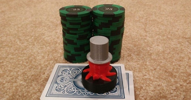 mignonne poulpe chapeau poker carte capsuleuse uwcharlie1983 Télécharger libre stl modèle imprimablescom 3d modèles jouets Jeux animal casquette créature 3d print model - Mito3D