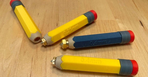 pencil-shaped nozzle holder nkitani download free stl model printablescom 3d models hobby & makers organizers nozzleholder pencil 3d print model - Mito3D