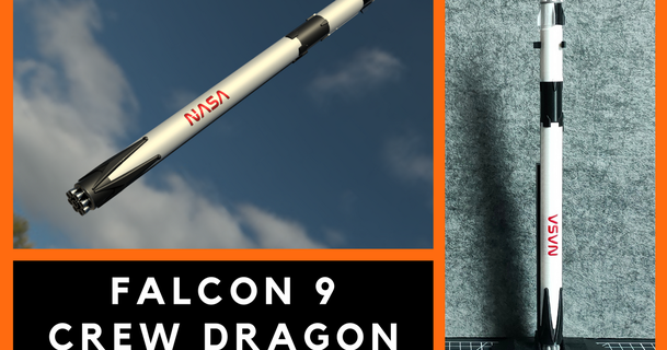 faucon 9 équipage dragon multi pièces 1 200 Matin Télécharger libre stl modèle imprimablescom 3d modèles apprentissage physique astronomie falcon9 fusée 3d print model - Mito3D