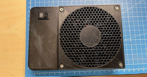 120mm fan remove solder smoke 3d factory maker download free stl model printablescom models hobby & makers tools 120mmfan solderfumeextractor smokeremover 3d print model - Mito3D