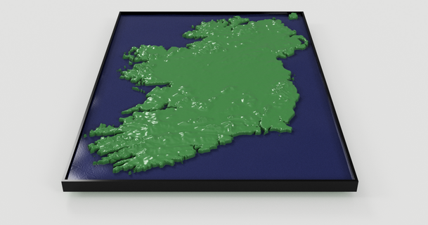 Irland topo Karte david download frei stl Modell Printablescom 3d Modelle Welt scannt Architektur Stadtplanung 3d print model - Mito3D