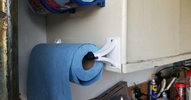 quick reload holder toilet paper towel remixed - screw attachment tyler download free stl model printablescom 3d models household bathroom papertowel 3d print model - Mito3D