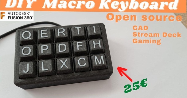 bricolaje diy completamente 3d impreso macro teclado corriente cubierta kiki pasatiempo reparar descargar gratis stl modelo imprimiblescom modelos artilugio elgato macroteclado presa 3d print model - Mito3D