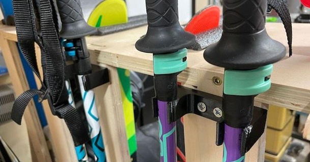 ski pole holder beezlee download free stl model printablescom 3d models sports & outdoor winter equipment mount mountingbracket skiing 3d print model - Mito3D
