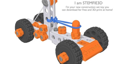 stemfie rubber-band-driven car stemfie3d download free stl model printablescom 3d models toys & games building 3d print model - Mito3D