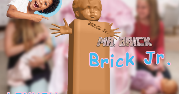 Backstein jr Linku download frei stl Modell Printablescom 3d Modelle Spielzeuge Spiele Aktion Zahlen Statuen Herrbrick 3d print model - Mito3D