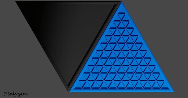 üçgen duvar fayans piksel indir Bedava stl model printablescom 3d modeller Sanat tasarım wall mounted 3d print model - Mito3D