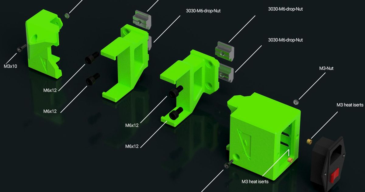 Nuova 400w psu monte Ratrig v minion 3dp mamsih baixar livre stl modelo printablescom 3d modelos impressoras Atualizações 24volt petg vminion 3D print model - Mito3D