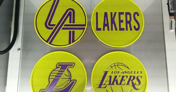 los angeles Lakers porta copos conjunto 4 uwcharlie1983 baixar livre stl modelo printablescom 3d modelos casa vivo 3dlogo basquetebol Cerveja montanha russa 3d print model - Mito3D