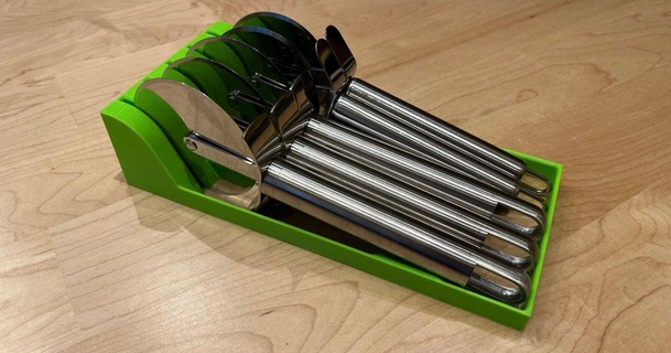 Ikea Güncelleme bambu çatal bıçak takımı tepsi Pizza kesici eklemek Stefan indir Bedava stl model printablescom 3d modeller ev halkı mutfak çekmecesi 3d print model - Mito3D