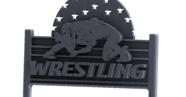 wrestling logo Scarica gratuito stl modello printablescom 3d Modelli gli sport all'aperto 3d print model - Mito3D