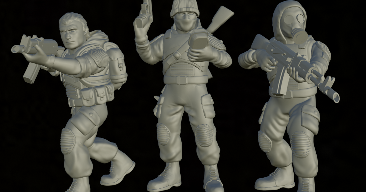 zona guardabosques andante miniaturas descargar gratis stl modelo imprimiblescom 3d modelos juguetes juegos rpg cifras 28mm caer mini miniatura necromunda 3D print model - Mito3D