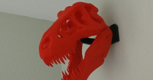 t rex cráneo pared montar uwcharlie1983 descargar gratis stl modelo imprimiblescom 3d modelos casa decoración dinosaurio antiguo animal animales arqueología 3d print model - Mito3D