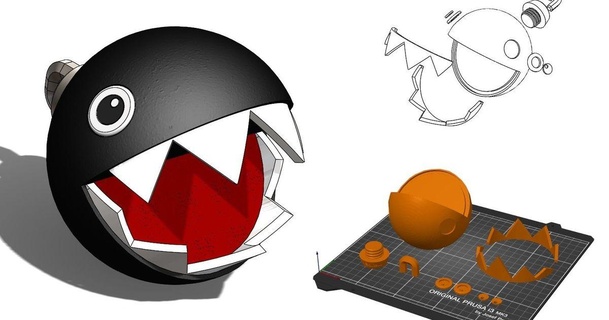 Zincir chomp köpek Süper Mario Horace indir Bedava stl model printablescom 3d modeller gadget'lar video oyunlar zincirleme Kardeşler 3d print model - Mito3D