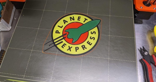 futurama planet express logo kaje download free stl model printablescom 3d models art & design 2d plates logos 3d print model - Mito3D