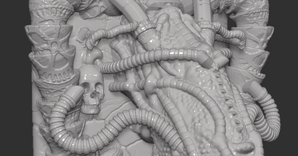 alieno parete placca contento estrusore Scarica gratuito stl modello printablescom 3d Modelli arte design disegni alieni aliena 3d print model - Mito3D