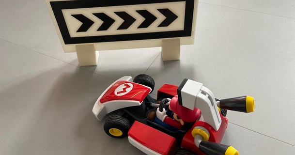 mario kart vivre circuit Flèche signe jamais doux Télécharger libre stl modèle imprimablescom 3d modèles jouets Jeux Mario Kart 3d print model - Mito3D