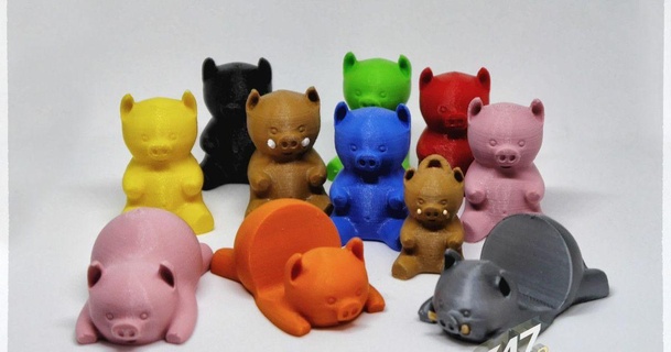 piggy set c47 3d download free stl model printablescom models toys & games addons animal boar earrings figure 3d print model - Mito3D
