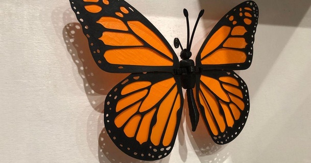 artikuliert Schmetterling Monarch regis Tier Dekoration Insekt 3d print model - Mito3D