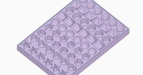 ghiaccio cubi vassoio argirob cono cilindro exagon cuore 3d print model - Mito3D