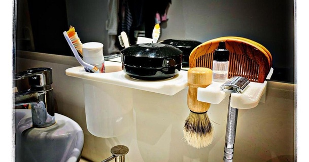 shaving toothbrush holder design & deco 3d brush razor clean 3d print model - Mito3D