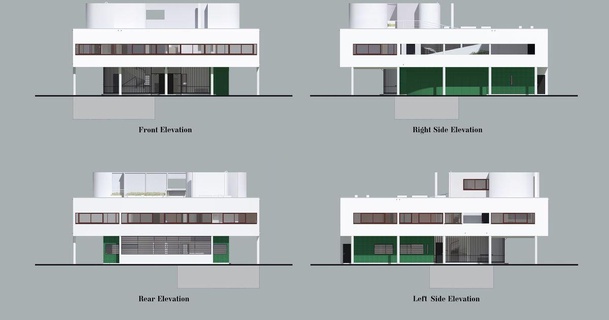 villa savoye corbusier 1 250 libellula 3d print model - Mito3D