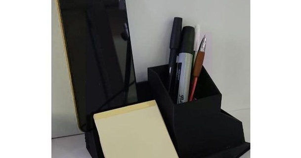 organisateur bureau avec support phone mugus3d desk stand deskorganizer 3d print model - Mito3D