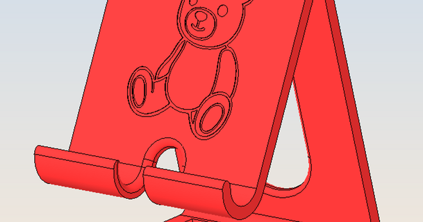 phone holder teddy bear roiku smartphoneholder phoneholder teddybear 3d print model - Mito3D