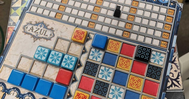 azul boardgame board overlay tile slots score keeping peg gexgecko insert boardgameaccessories 3d print model - Mito3D